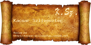 Kacsar Szilveszter névjegykártya
